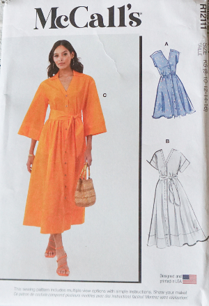 McCalls  Pattern R12111 Shirtdress With Sleeve & Hemline Variations Sz 8-16